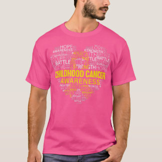 小児癌認識度闘い希望サポートストロ Tシャツ