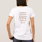 小児癌金ゴールド認識度リボンエンジェルシャツ Tシャツ (裏面)