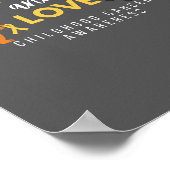 小児癌。サポート&愛。ポスターとプリント ポスター (角)