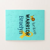 小児癌。勇敢な戦士。名前をカスタムするパズル ジグソーパズル (横)