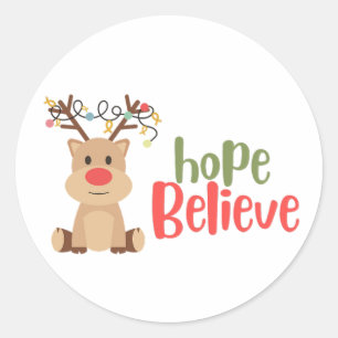 小児癌。希望の信じクリスマスステッカー ラウンドシール