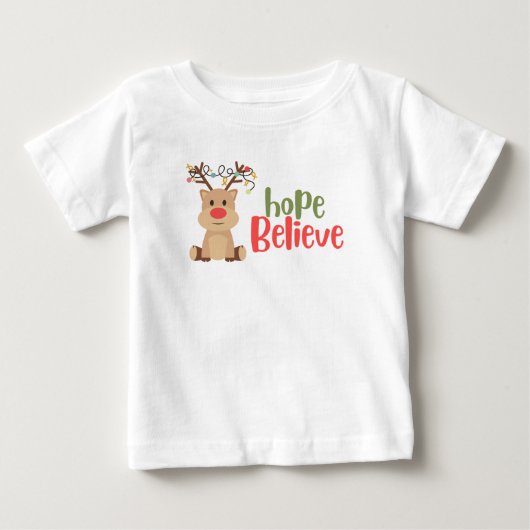 小児癌.hopeクリスマスベビーTシャツ ベビーTシャツ (正面)