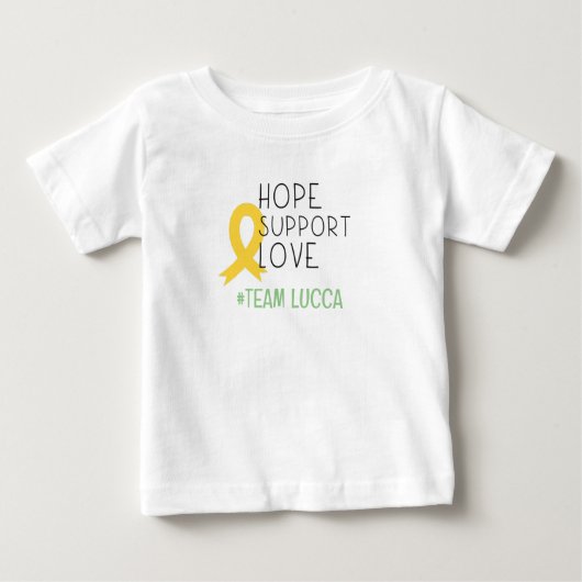 小児癌.hope#チーム名カスタムベビーTシャツ ベビーTシャツ (正面)
