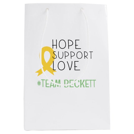 小児癌.hope #team名前カスタム抱き枕 ミディアムペーパーバッグ (正面)