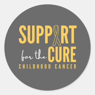 小児癌。support.cureシールとラベル ラウンドシール