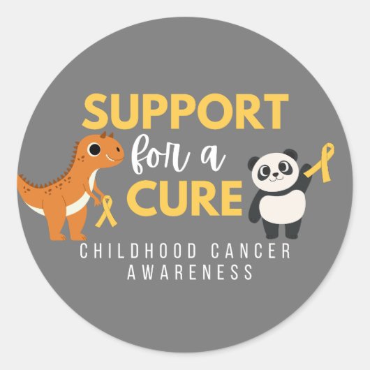小児癌.support.cureステッカー&ラベル ラウンドシール (正面)