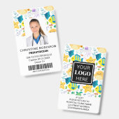 小児科かわいい海の動物の写真 バッジ (正面＆裏面)