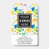 小児科かわいい海の動物の写真 バッジ (裏面)