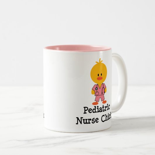 小児科のナースのひよこのマグ ツートーンマグカップ (正面右)