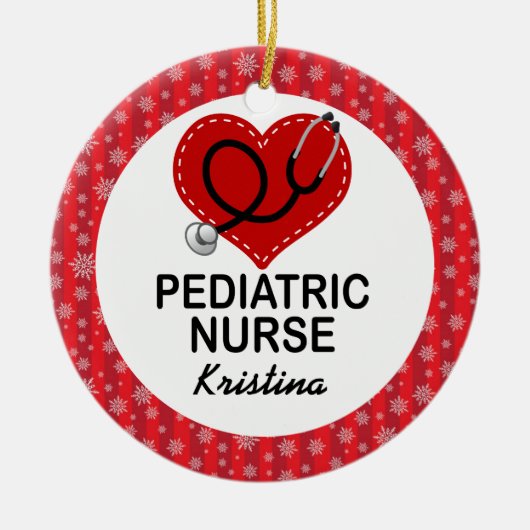 小児科のナースのカスタムなギフトのオーナメント セラミックオーナメント (正面)