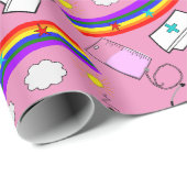 小児科のナースのギフト用包装紙は芸術のテーマをからかいます ラッピングペーパー (ロールコーナー)