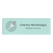 小児科のナースのパーソナライズで装飾的なスポイト 名札 (正面)