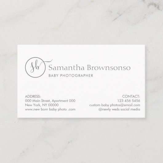 小児科カスタム科ベビー生まれたばかりの写真 名刺 (正面)