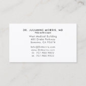 小児科スリープベビー写真名刺 名刺 (裏面)