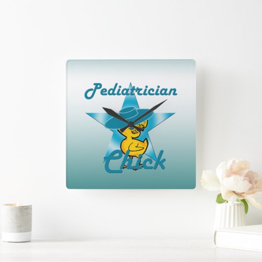 小児科チック#7 スクエア壁時計 (ホーム)