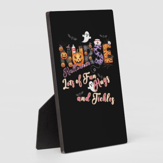 小児科ナースおもしろいハロウィーンデザインエッセンシャル フォトプラーク (側面)