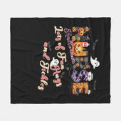 小児科ナースおもしろいハロウィーンデザインエッセンシャル フリースブランケット (正面(横))