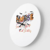 小児科ナースおもしろいハロウィーンデザインエッセンシャル ラージ壁時計 (傾斜)