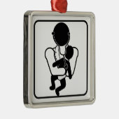 小児科医のクリスマスのオーナメントのベビー医者 メタルオーナメント (右)
