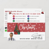 小児科医のクリスマス健康のヒント子供へ シーズンポストカード (正面/裏面)