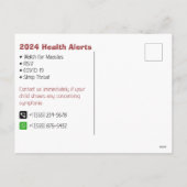 小児科医のクリスマス健康のヒント子供へ シーズンポストカード (裏面)