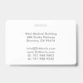 小児科医のビジネスカード バッジ (裏面)