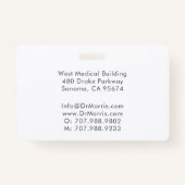 小児科医のビジネスカード バッジ (裏面)