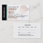 小児科医の医学の名刺 予約カード (正面/裏面)