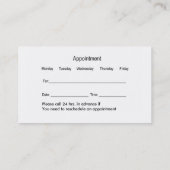 小児科医の医学の名刺 予約カード (裏面)