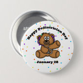小児科医の日テディベアボタン医師 缶バッジ (正面&裏面)