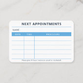 小児科医テディベアかわいいアポイントメント 名刺 (裏面)