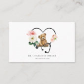 小児科医テディベアフローラ聴診器 名刺 (正面)