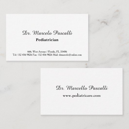 小児科医ミニマルモダンリスト 名刺 (正面/裏面)