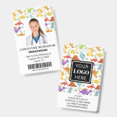 小児科医 かわいい恐竜の写真 バッジ (正面＆裏面)