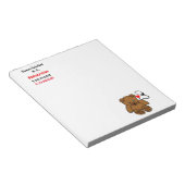 小児科医 – テディおよびハート聴診器 ノートパッド (アングル)