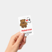 小児科医-テディとハート聴診器 バッジ (手持ち)