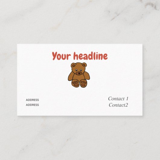 小児科医 – テディと聴診器 名刺 (裏面)