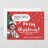 小児科医 | フェスティバルのクリスマスグリーティ子供へング シーズンポストカード (正面/裏面)