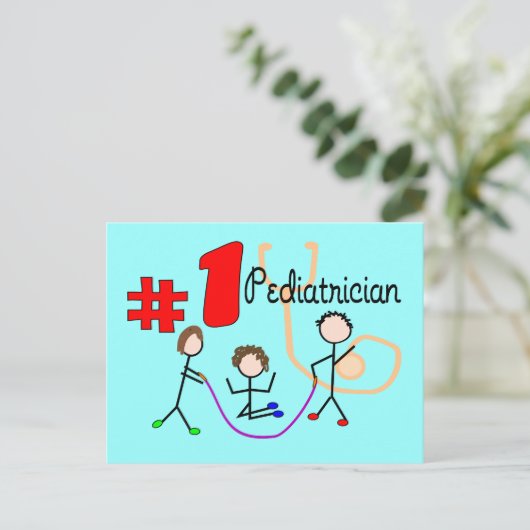 小児科医#1愛らしい子供のデザインギフト ポストカード (スタンド正面)
