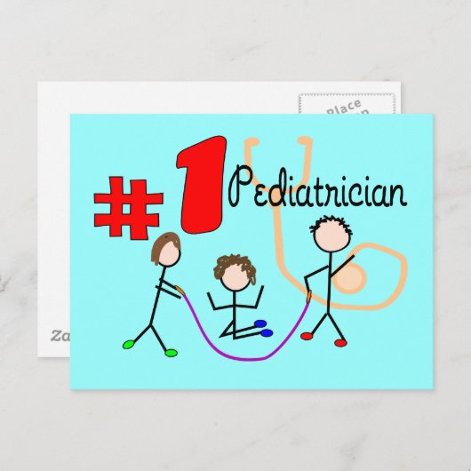 小児科医#1愛らしい子供のデザインギフト ポストカード (正面/裏面)