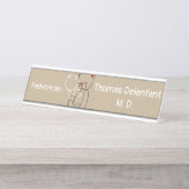 小児科医 – teddy – 聴診器 デスクネームプレート (正面)