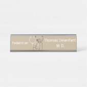 小児科医 – teddy – 聴診器 デスクネームプレート (正面)