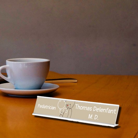 小児科医 – teddy – 聴診器 デスクネームプレート