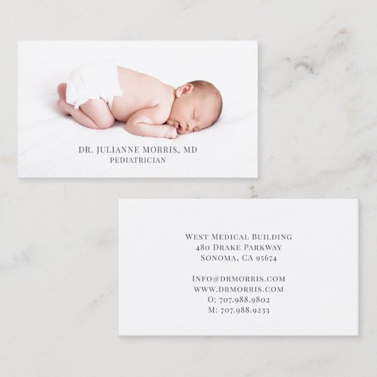 小児科生まれたばかりのベビー写真名刺 名刺 (正面/裏面)