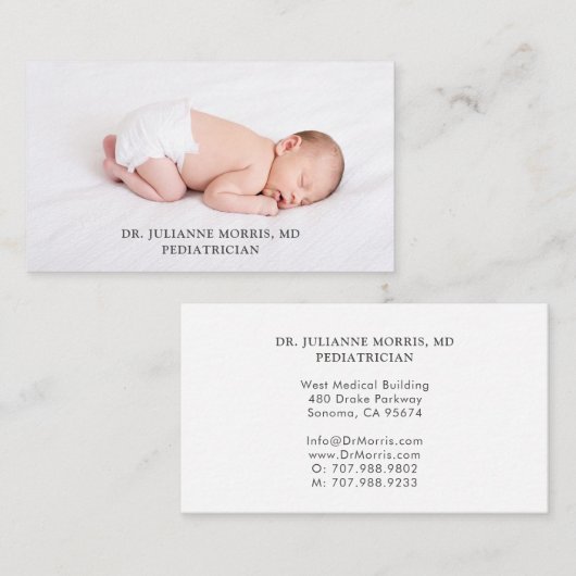 小児科生まれたばかりのベビー写真名刺 名刺 (正面/裏面)