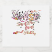 小児科看護師のハロウィンデザイン必須T スパークリングワインラベル (シングルラベル)