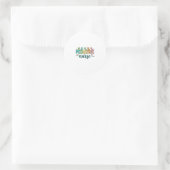 小児科看護師恐竜ビンテージスタイルTシャツデザイン ラウンドシール (バッグ)