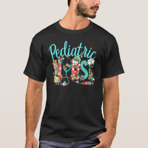 小児科看護師 クリスマス レトロ 小児科看護師 クリスマスギフト 看護チーム Tシャツ