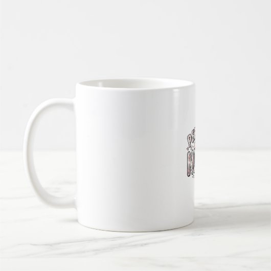 小児科看護師 フローラル ヴィンテージ 彫刻デザイン 1 コーヒーマグカップ (左)