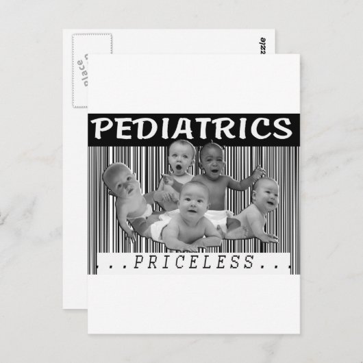 小児科-貴重なバーコード ポストカード (正面/裏面)